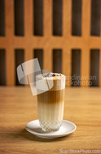 Image of Glass of tasty latte macchiato