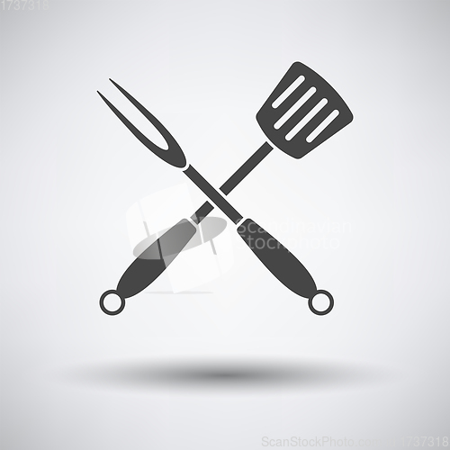 Image of Crossed Frying Spatula And Fork Icon