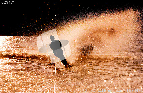 Image of Water Skier Silhouette