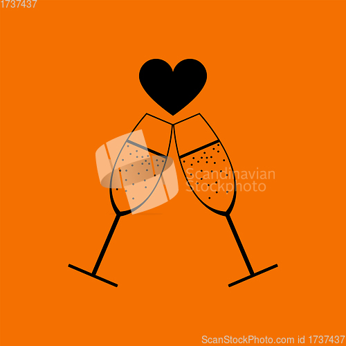 Image of Champagne Glass With Heart Icon