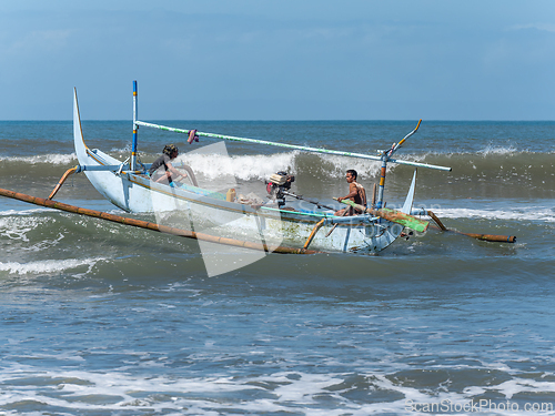 Image of Indonesian fishing boat in Bali, Indonesia