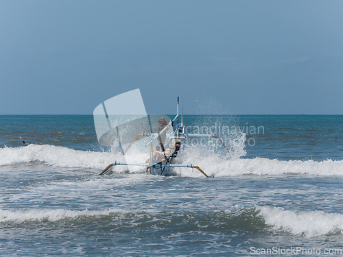 Image of Indonesian fishing boat in Bali, Indonesia