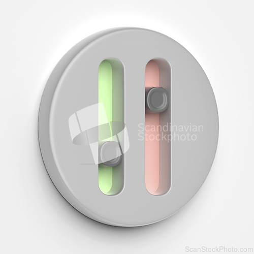 Image of Round icon with toggle sliders