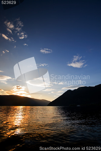 Image of Mountain Reflection Sunset