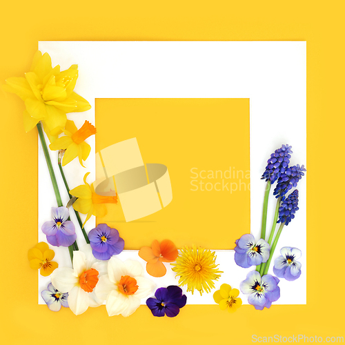 Image of Easter and Spring Flower Abstract Background Frame