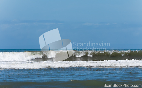 Image of Waves beating against Medewi Beach in Bali, Indonesia