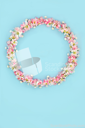 Image of Easter Wreath with Apple Blossom Flowers and Mini Eggs