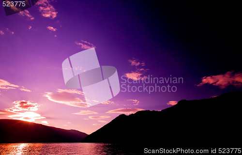 Image of Mountain Reflection Sunset