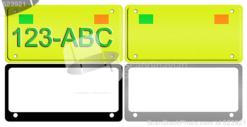 Image of License Plate Illustration Set