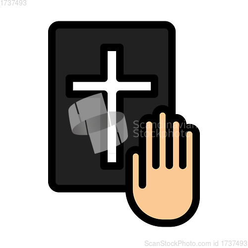 Image of Hand On Bible Icon