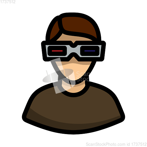 Image of Man With 3d Glasses Icon