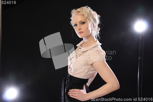 Image of Fashion model in studio