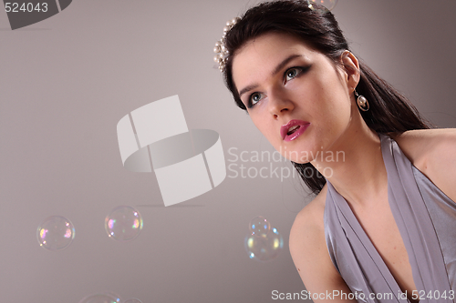 Image of Fashion model in studio