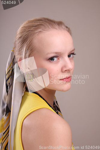 Image of Fashion model in studio