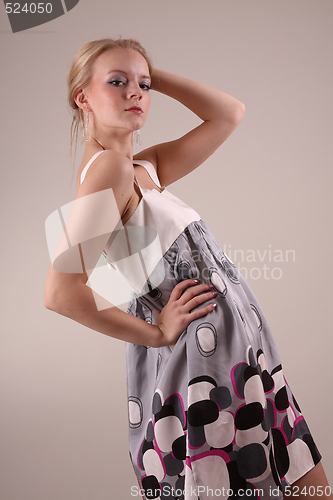 Image of Fashion model in studio