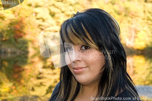 Image of Young Woman in Autumn