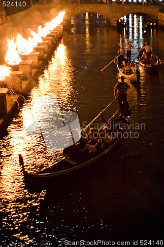 Image of Gondolas at Night