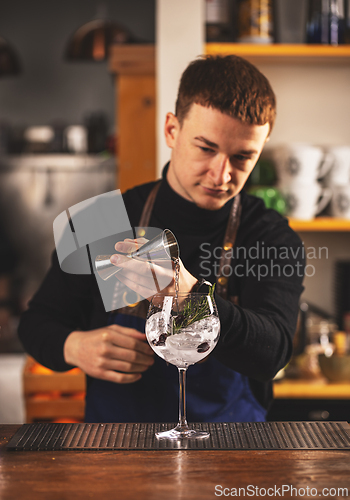 Image of Barman making an alcoholic drink