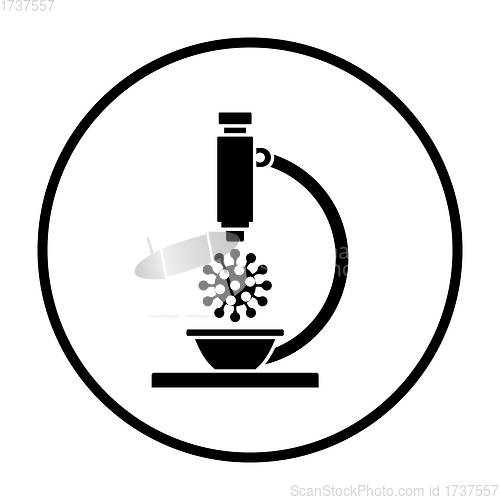 Image of Research Coronavirus By Microscope Icon