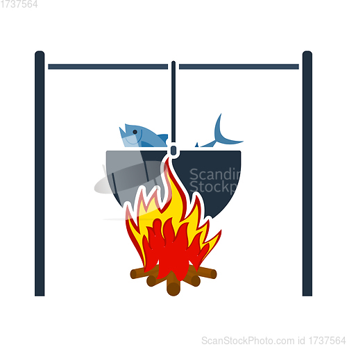 Image of Icon Of Fire And Fishing Pot