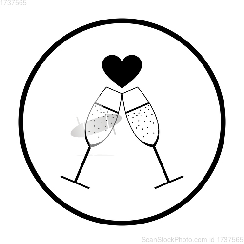 Image of Champagne Glass With Heart Icon