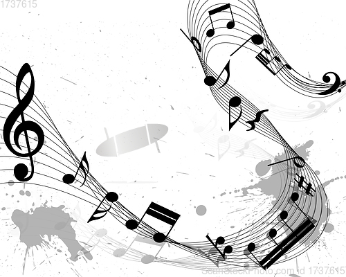 Image of Grunge Musical Notes Design