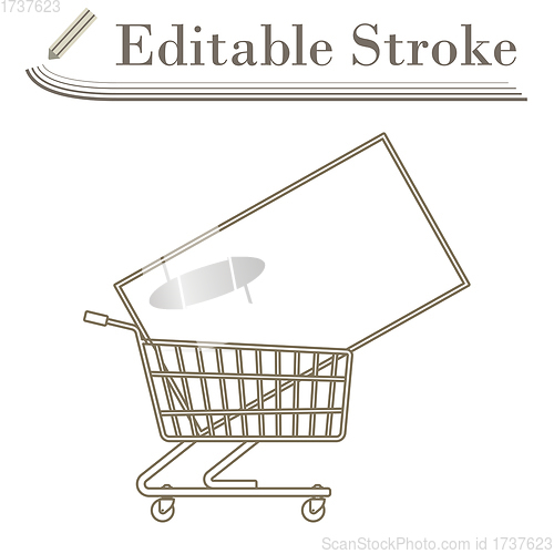 Image of Shopping Cart With TV Icon