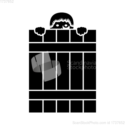 Image of Criminal Peeping From Fence Icon
