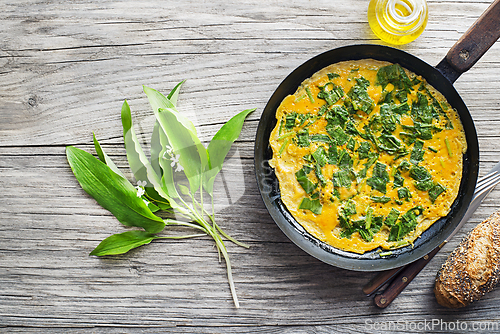 Image of Omelette wild garlic spring