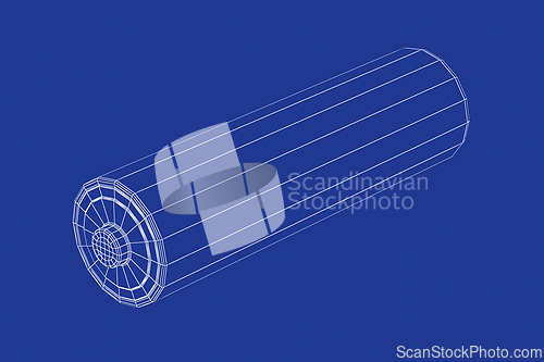 Image of 3D model of AA size battery