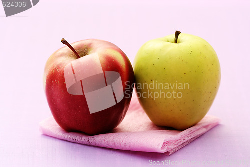 Image of red and green apple