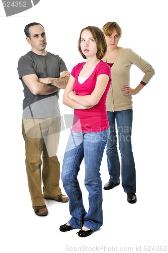 Image of Teenage girl in trouble with parents