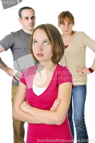 Image of Teenage girl in trouble with parents