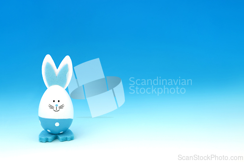 Image of Easter Bunny Cute Blue Egg Minimal Composition
