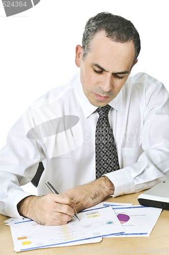 Image of Office worker studying reports