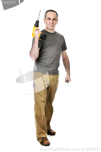 Image of Handyman with a drill and screwdriver