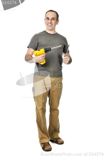 Image of Handyman with a drill and screwdriver