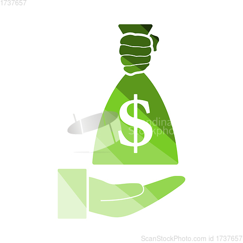 Image of Hand Holding The Money Bag Icon