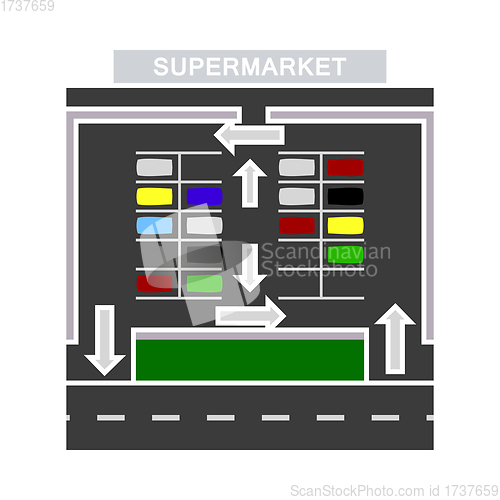 Image of Supermarket Parking Square Icon