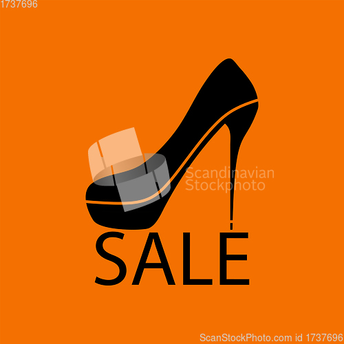 Image of High Heel Shoe On Sale Sign Icon