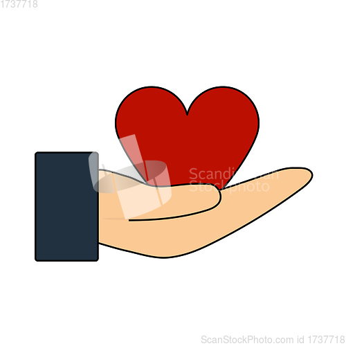 Image of Hand Present Heart Ring Icon