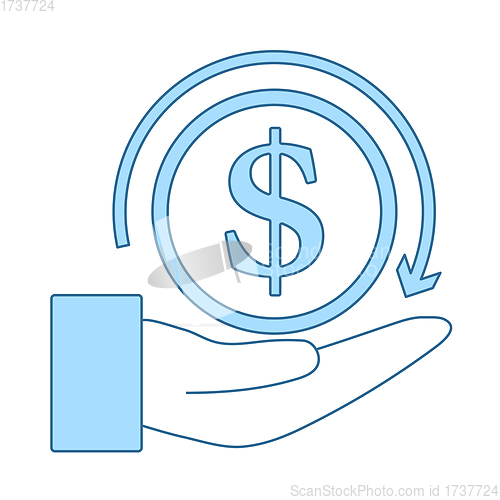 Image of Cash Back Coin To Hand Icon