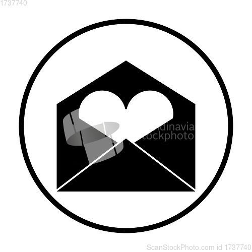 Image of Valentine Envelop With Heart Icon