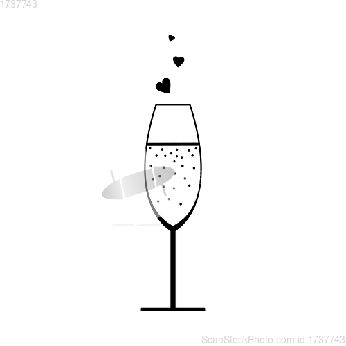 Image of Champagne Glass With Heart Icon