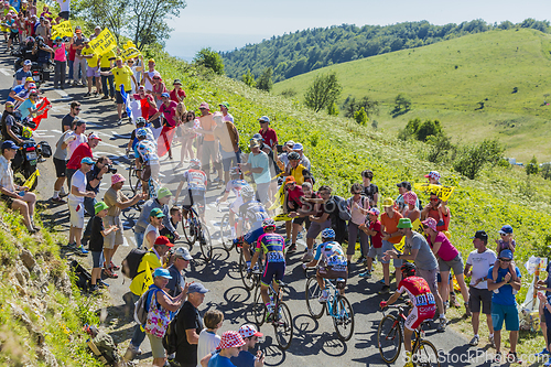 Image of Group of Cyclists on Col du Grand Colombier - Tour de France 201