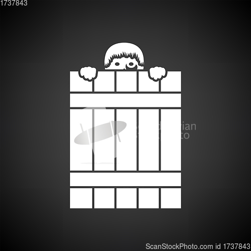 Image of Criminal Peeping From Fence Icon