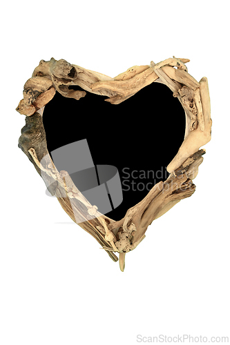 Image of Driftwood Heart Shape Wreath Abstract Frame 
