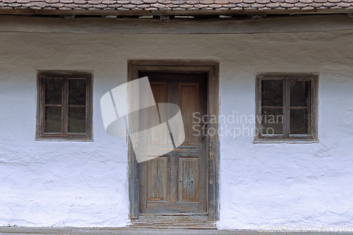 Image of facade of old romanian traditional house