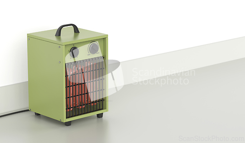 Image of Green industrial electric fan heater
