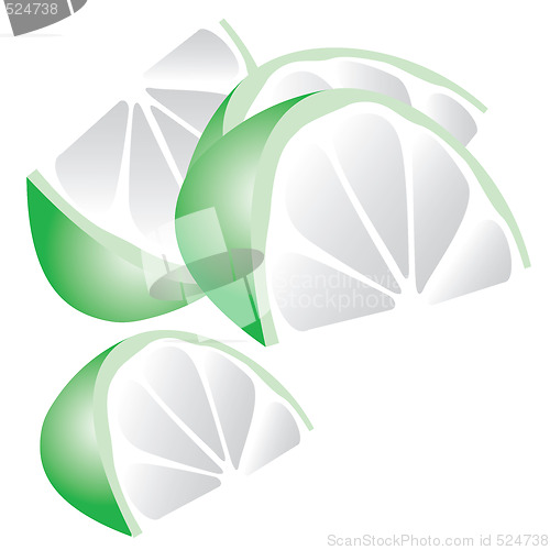 Image of Rasterized_vector_green_lime_wedges